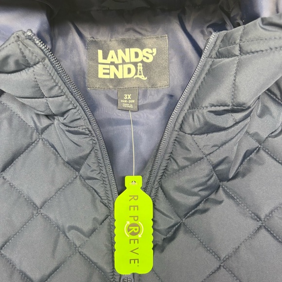 NWT Lands End Feather Free Insulated Jacket Size Womens 3XL Navy Blue Full Zip - Picture 2 of 9
